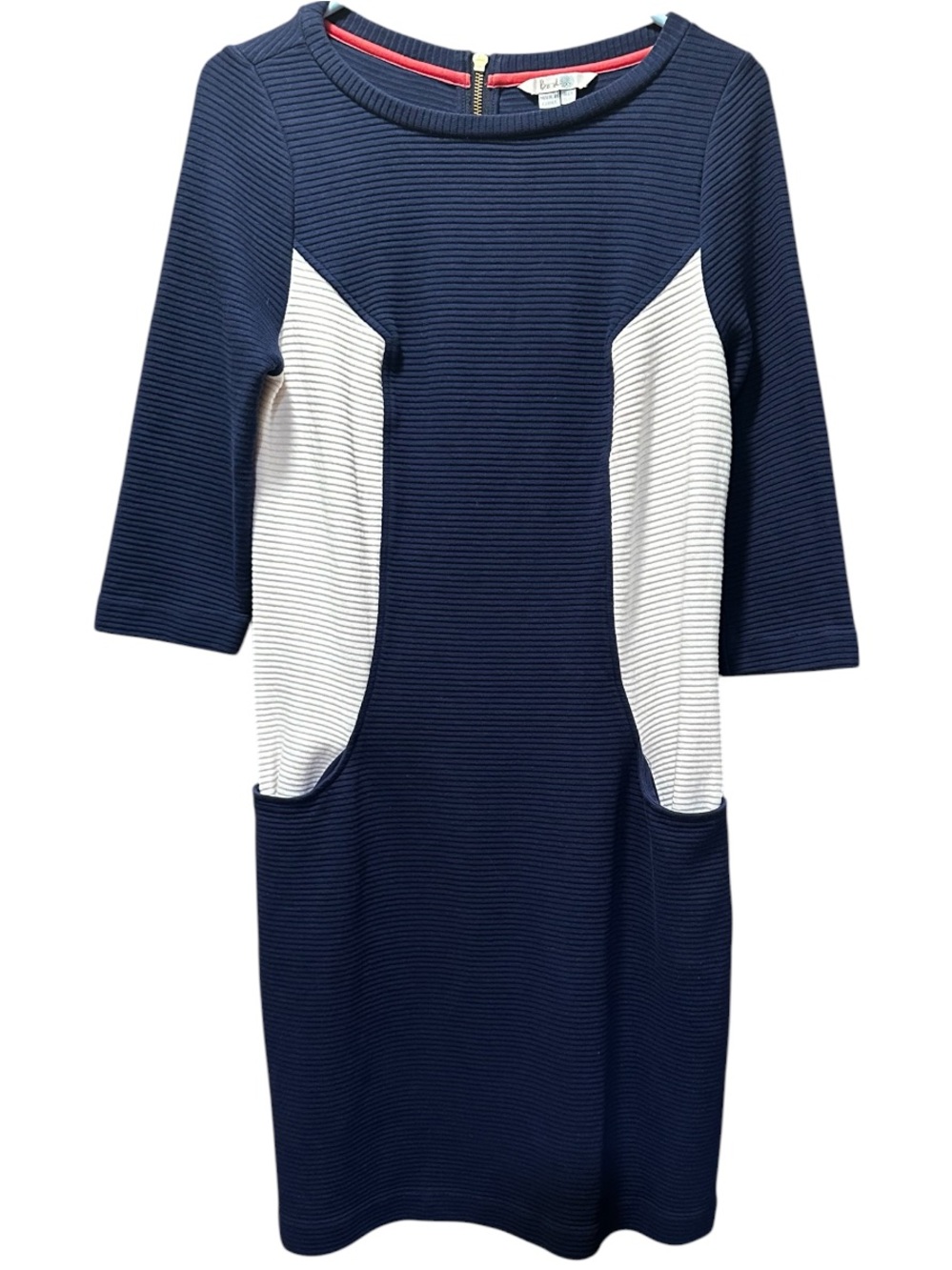 Boden Navy & White Ponte Sheath Dress